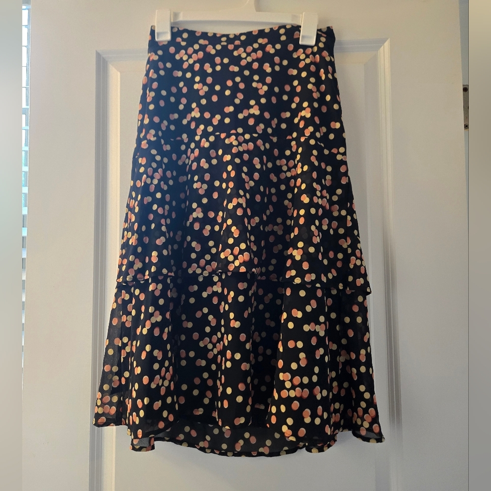 Ann Taylor Polka Dot Tiered Skirt Sz 0